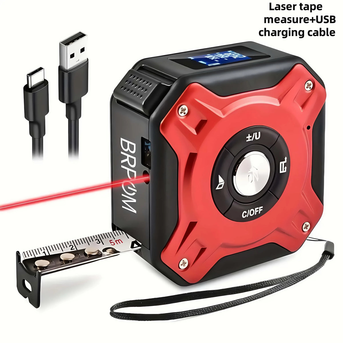Digital Laser Display Steel Hybrid Tape Measure