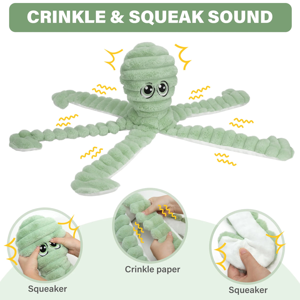 Octopus Squeaky Plush Dog Toy for Chewing and Playing