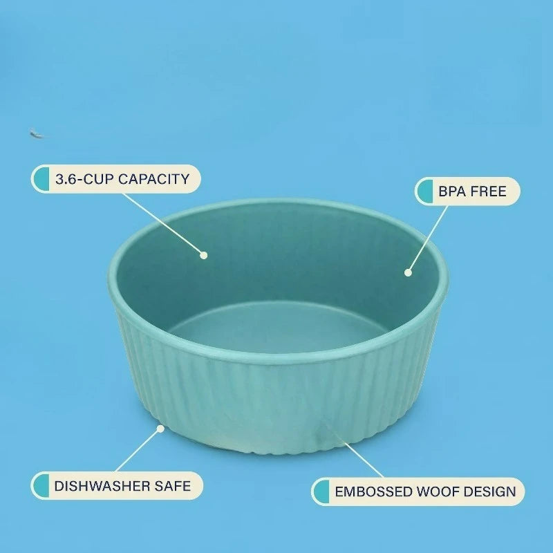 Plastic Pet Bowl With Embossed Bone Design