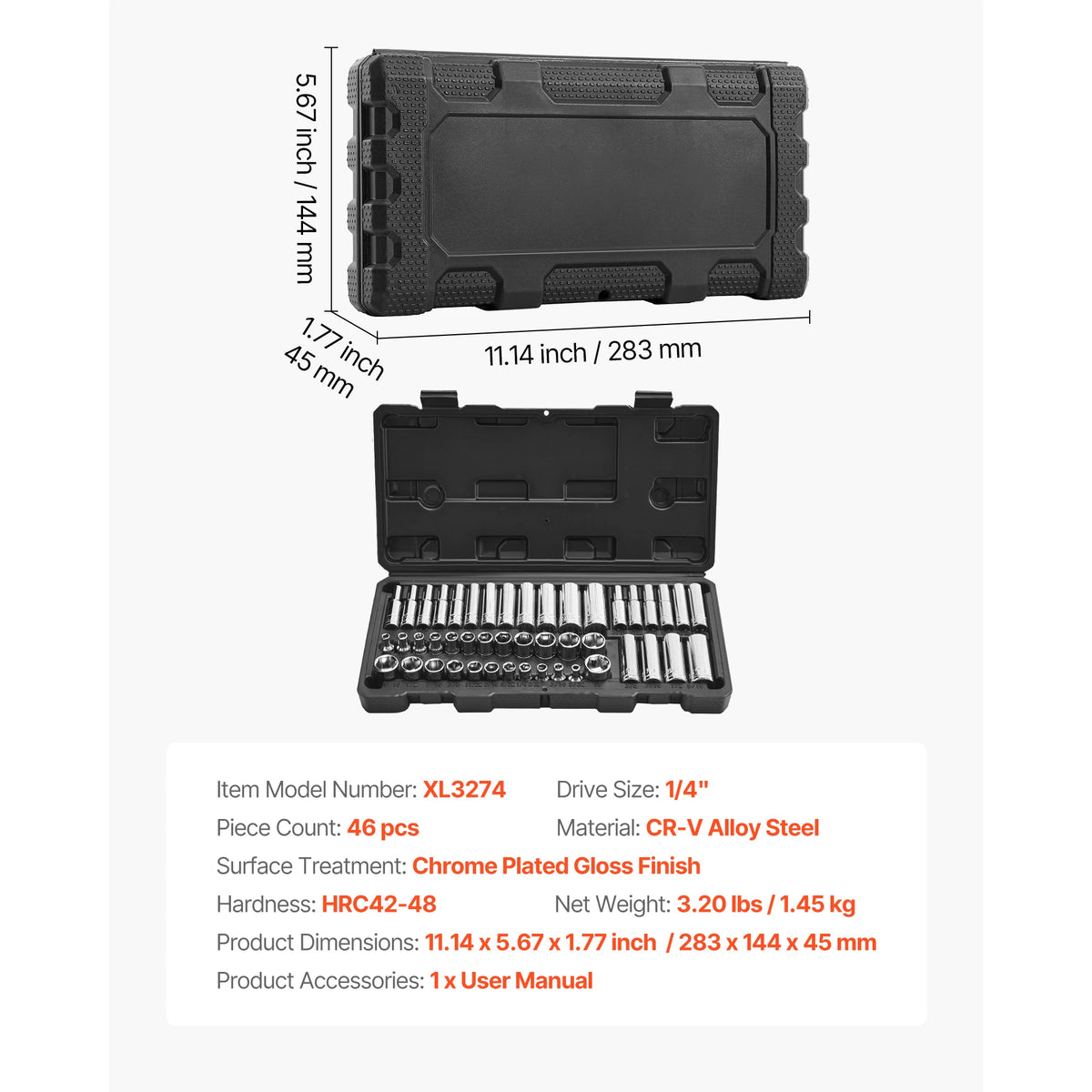 SucceBuy Socket And Ratchet Tool Kit