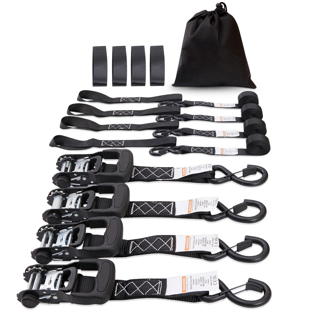 SucceBuy Ratchet Straps With Padded Handles And S Hooks