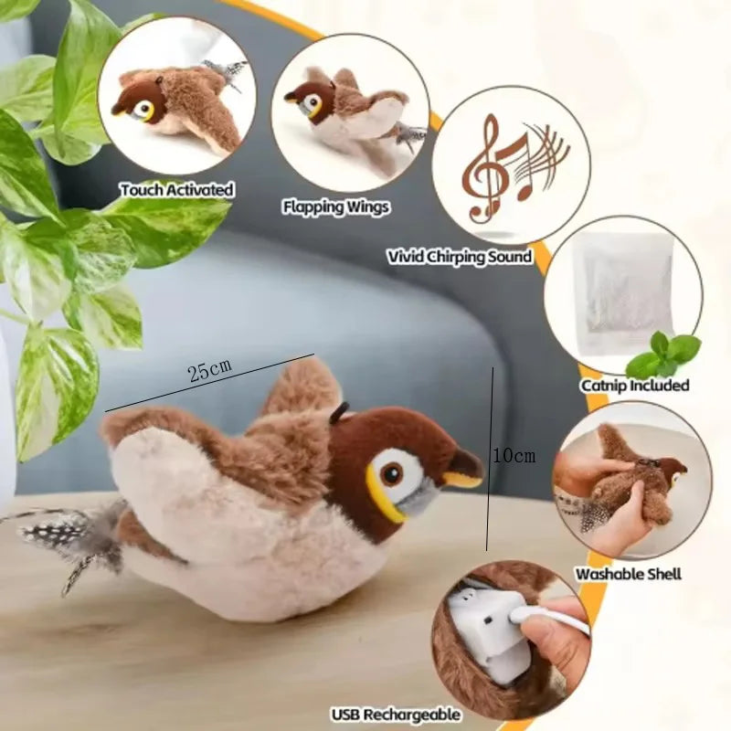 Touch Activated Chirping Bird Plush Toy