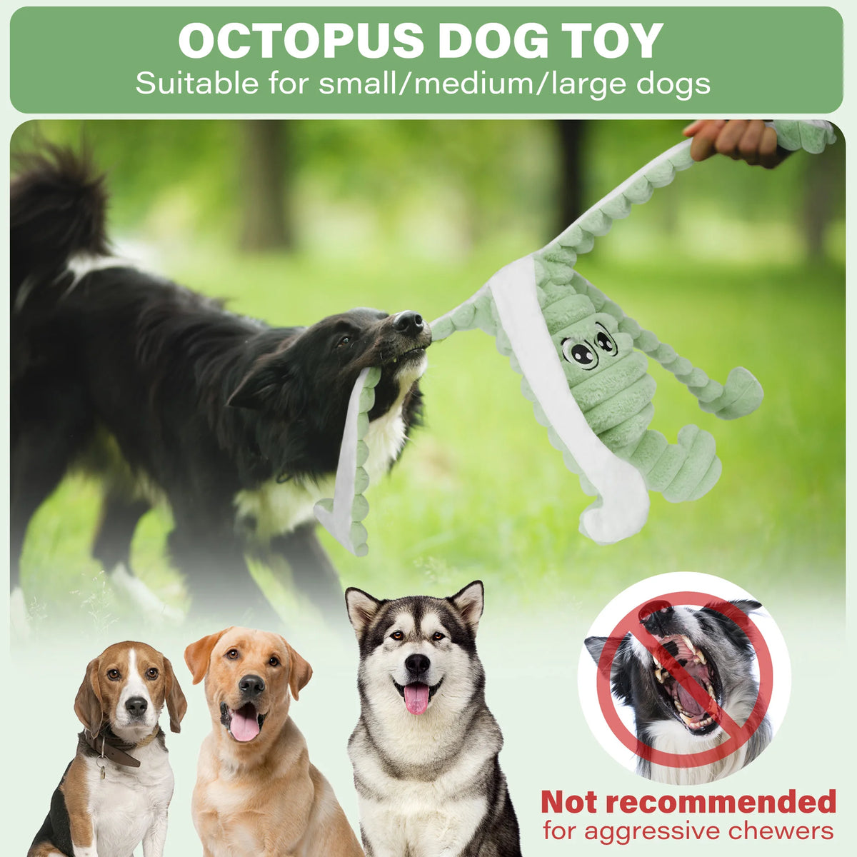 Octopus Squeaky Plush Dog Toy for Chewing and Playing