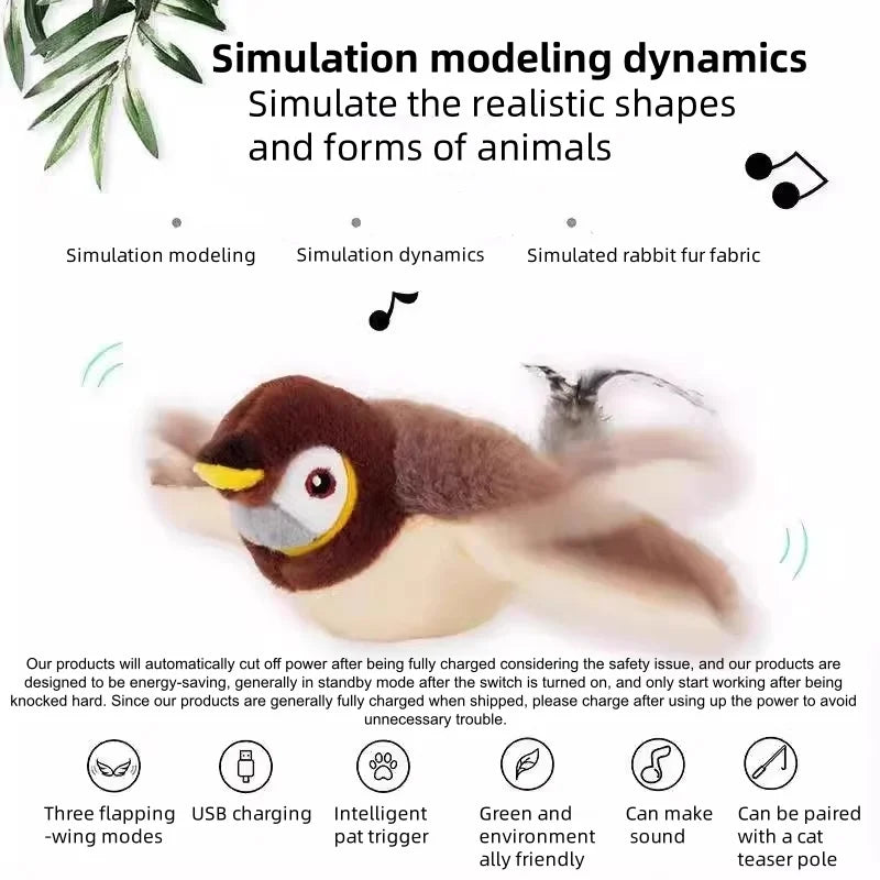 Touch Activated Chirping Bird Plush Toy