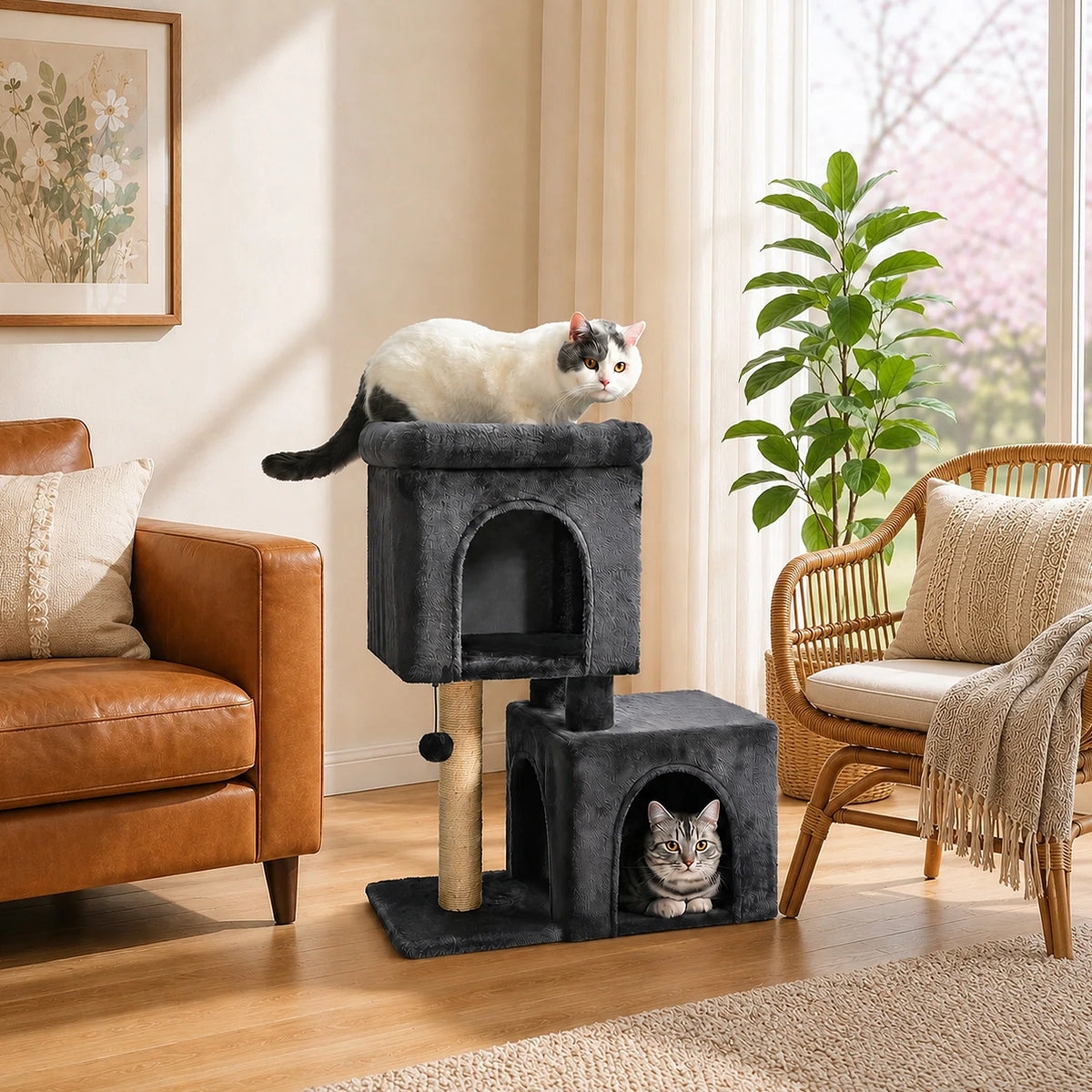 PAWZ Road Two Tier Cat Tree With Sisal Posts