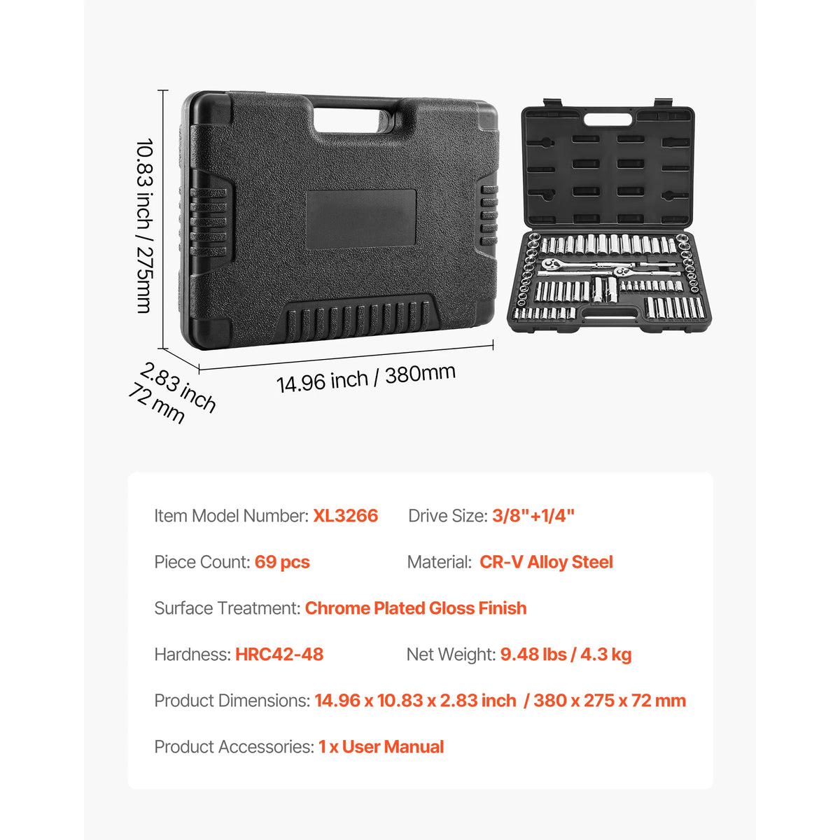 SucceBuy Socket And Ratchet Tool Kit