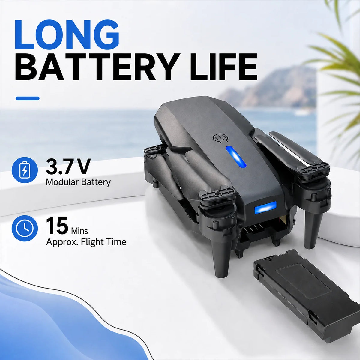 ZNLYRION 4K Dual Camera Foldable FPV Drone E88 Pro