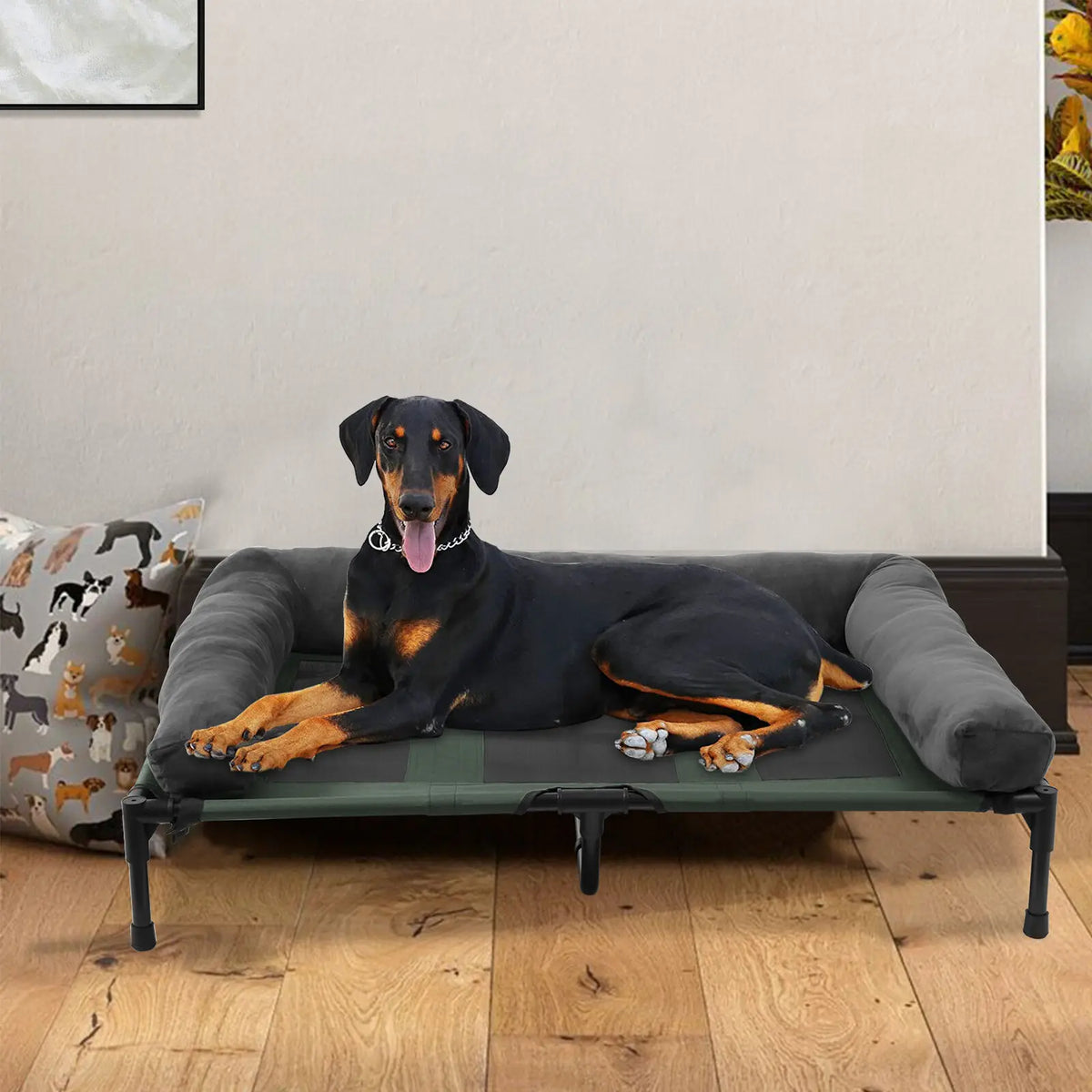 Bingopaw Metal Elevated Pet Bed Detachable Cooling Bolster